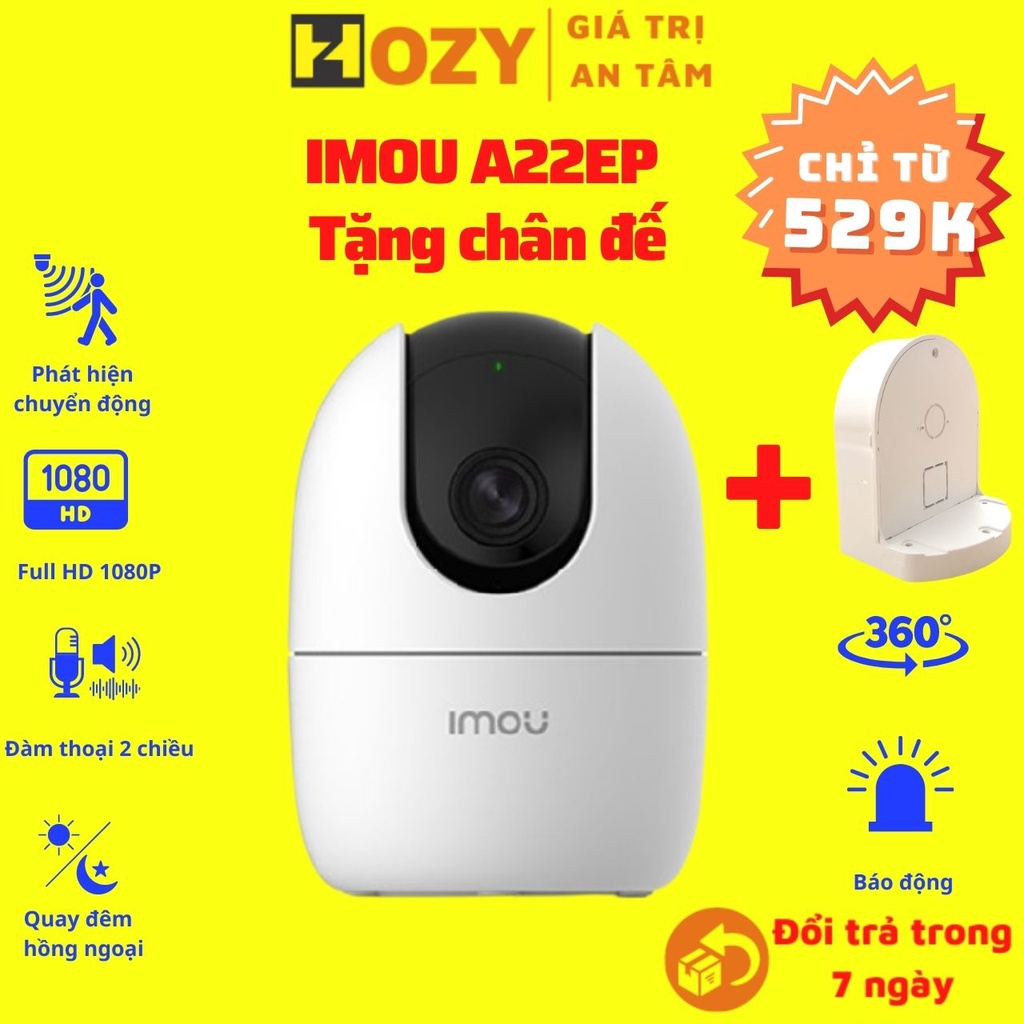 [Mã ELHAMS5 giảm 6% đơn 300K] camera wifi trong nhà imou Ranger2 A22 ,A42 xoay 360 2MP 4MP còi hú báo động