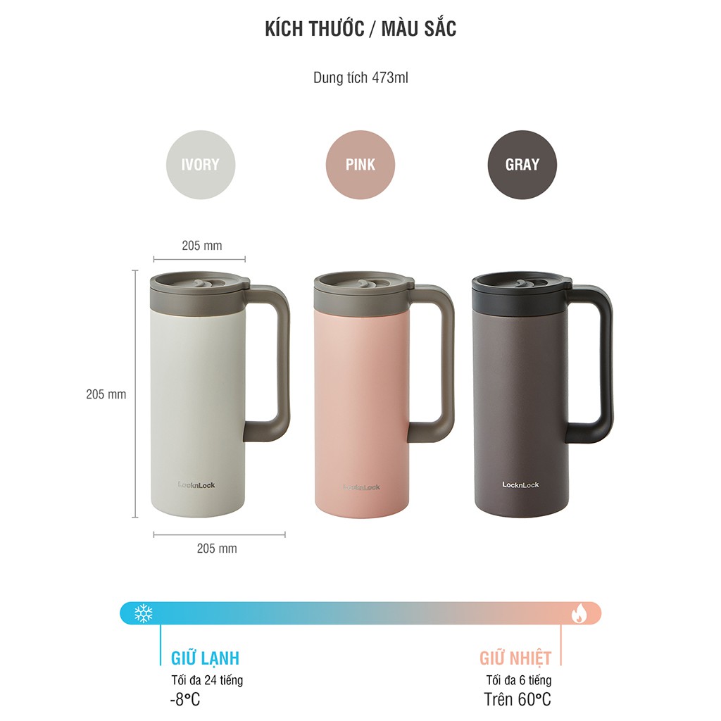 Cốc giữ nhiệt Lock&Lock Table Mug 473ml - LHC4247 (3 màu) | BigBuy360 - bigbuy360.vn
