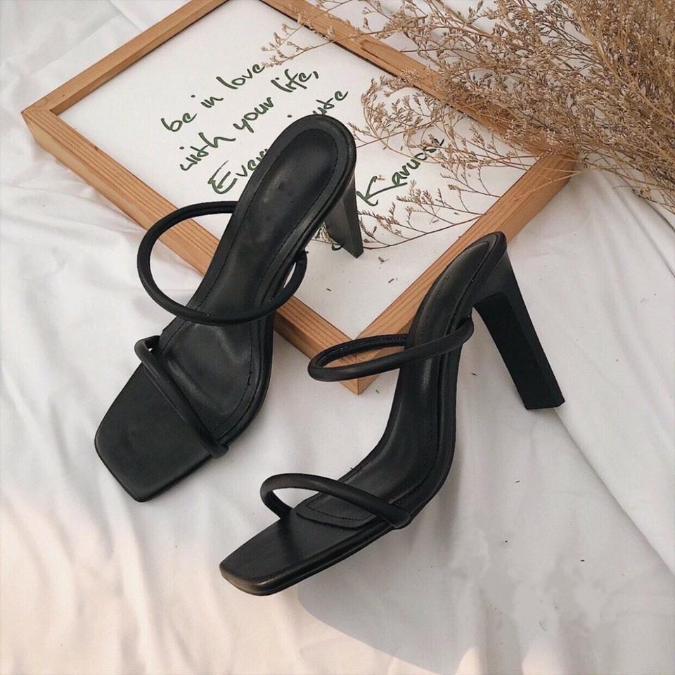 Guốc Sandal cao gót nữ quai bún siêu rẻ 9p mới nhất - s65