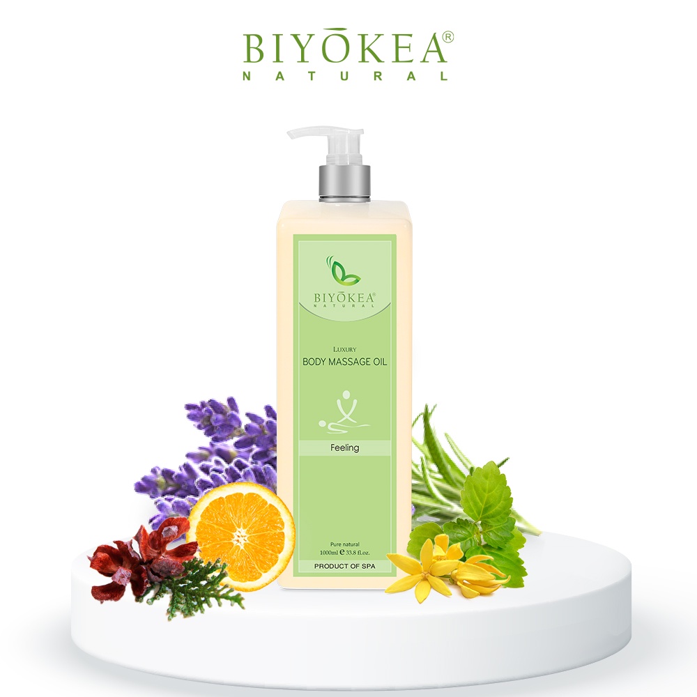 Dầu Massage Body Biyokea Luxury Feeling Oil 1000ml Giúp Tạo Cảm Giác, Dưỡng Ẩm, Mềm Mịn Da