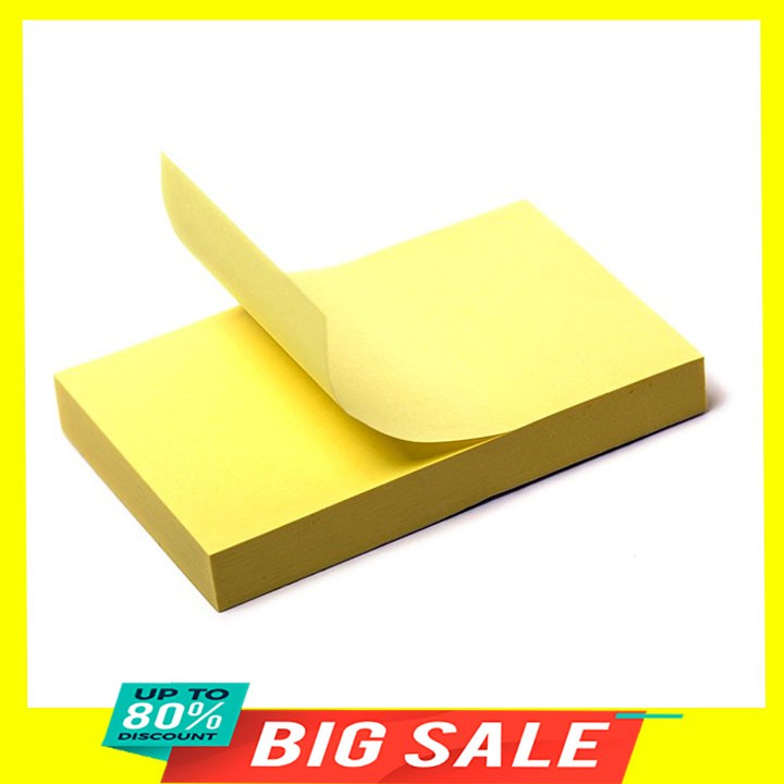 Giấy ghi chú, ghi nhớ màu vàng size 5cmx7cm và 6x12cm (100tờ)