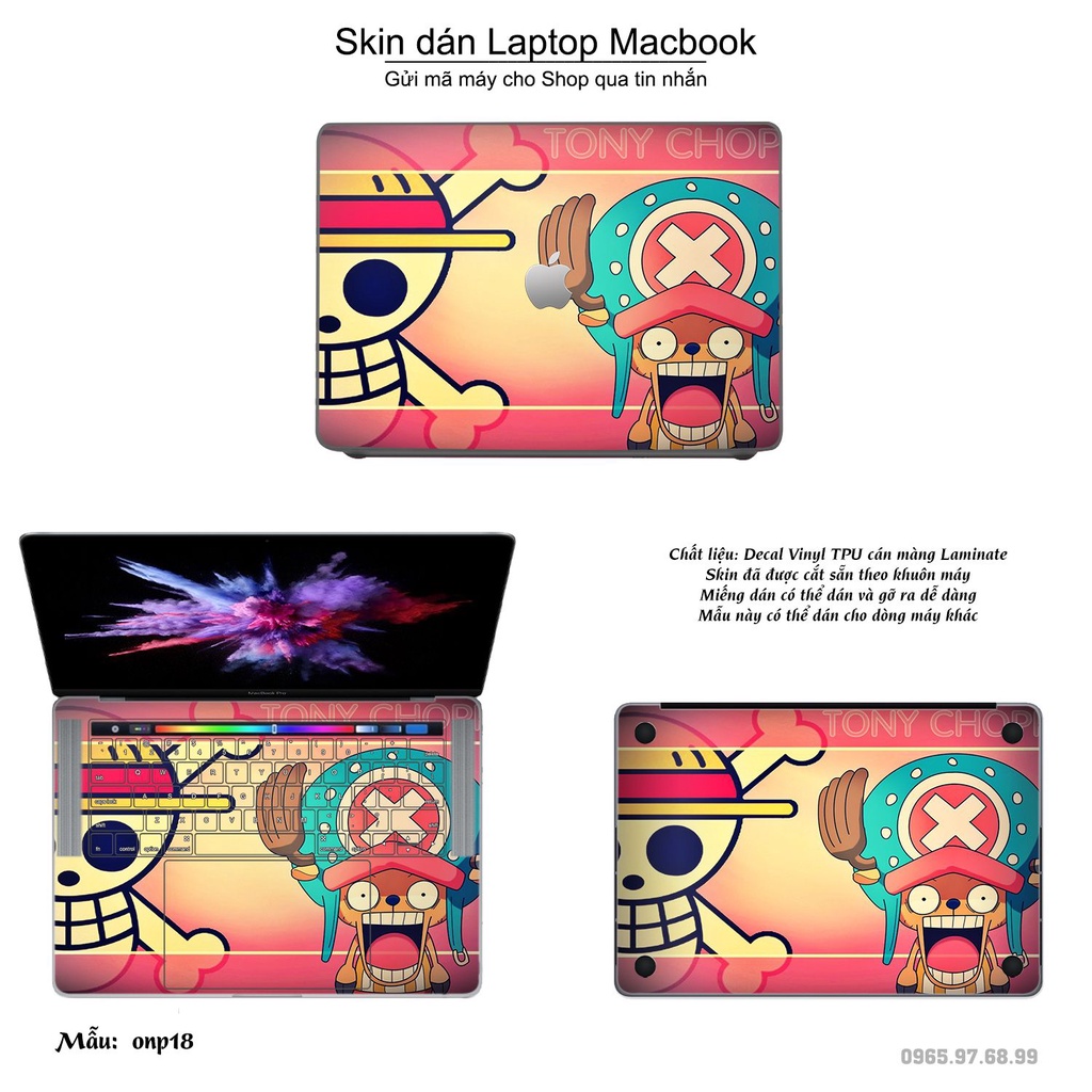 Skin dán Macbook mẫu One Piece (đã cắt sẵn, inbox mã máy cho shop)