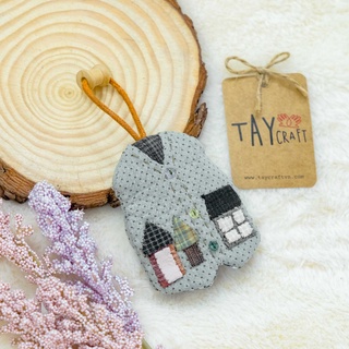 Túi giấu chìa khóa quilt (áp vải) hình áo
