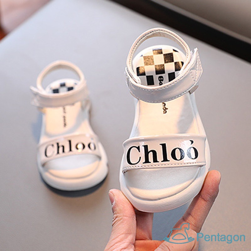 Xăng đan In Chữ Thoải Mái Thời Trang Mùa Hè Phong Cách Hàn Quốc Cho Bé Gái