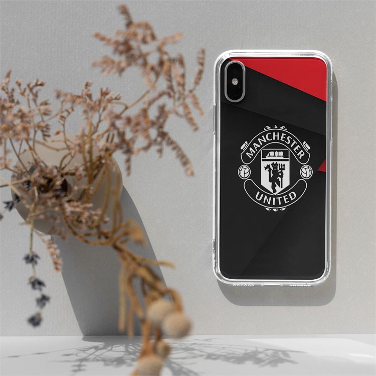 Ốp lưng logo Manchester United đỏ đen cho Iphone 5 6 7 8 Plus 11 12 Pro Max X Xr MAN20210004