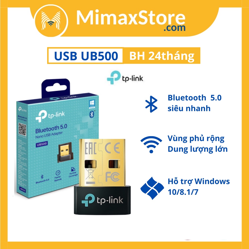 [Hỏa Tốc - HCM] USB Bluetooth UB500 TPLink / Bộ Chuyển Đổi USB Nano UB500 Bluetooth  5.0 TP-Link | BH 24TH | Mimax Store