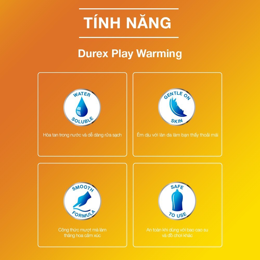 [Chính hãng] Gel Bôi Trơn tạo độ ẩm cao cấp Durex Play Warming - 100ml