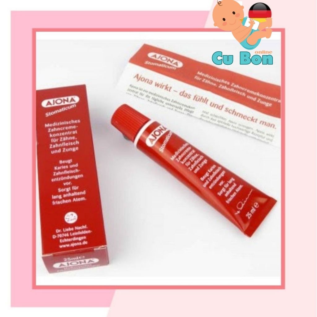 Kem Đánh Răng Y Tế Ajona của Đức 25 ml Loại bỏ cao răng, chống vi êm lợi, thơm mát hiệu quả gấp 5 lần loại thường