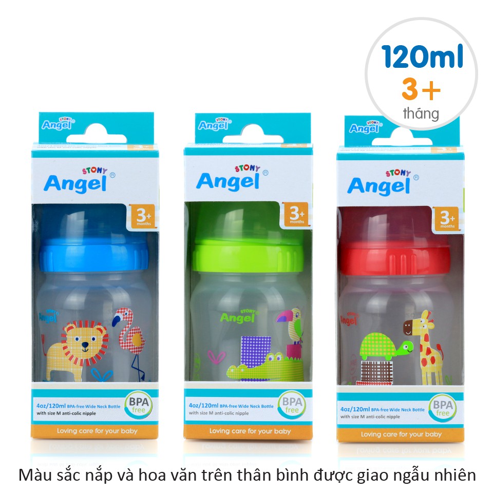 Bình Angel Stony cổ rộng 120ml/ 240ml + Quà tặng