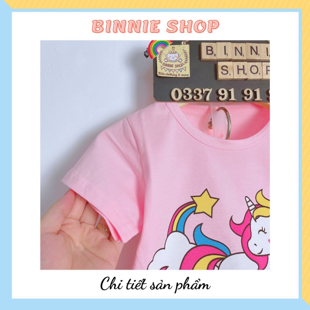 [DEAL SỐC] Đồ bộ bé gái BINNIE SHOP Quần áo bé gái chất thun cotton quảng châu xuất hàn cho bé từ 16-24kg (3-6 tuổi) BGT