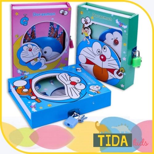 Sổ Nhật Ký ⚡ HOT TREND ⚡ Hộp Có Khóa Hoạt Hình Doremon, Công Chúa Dễ Thương, Văn Phòng Phẩm TiDa Kids Shop