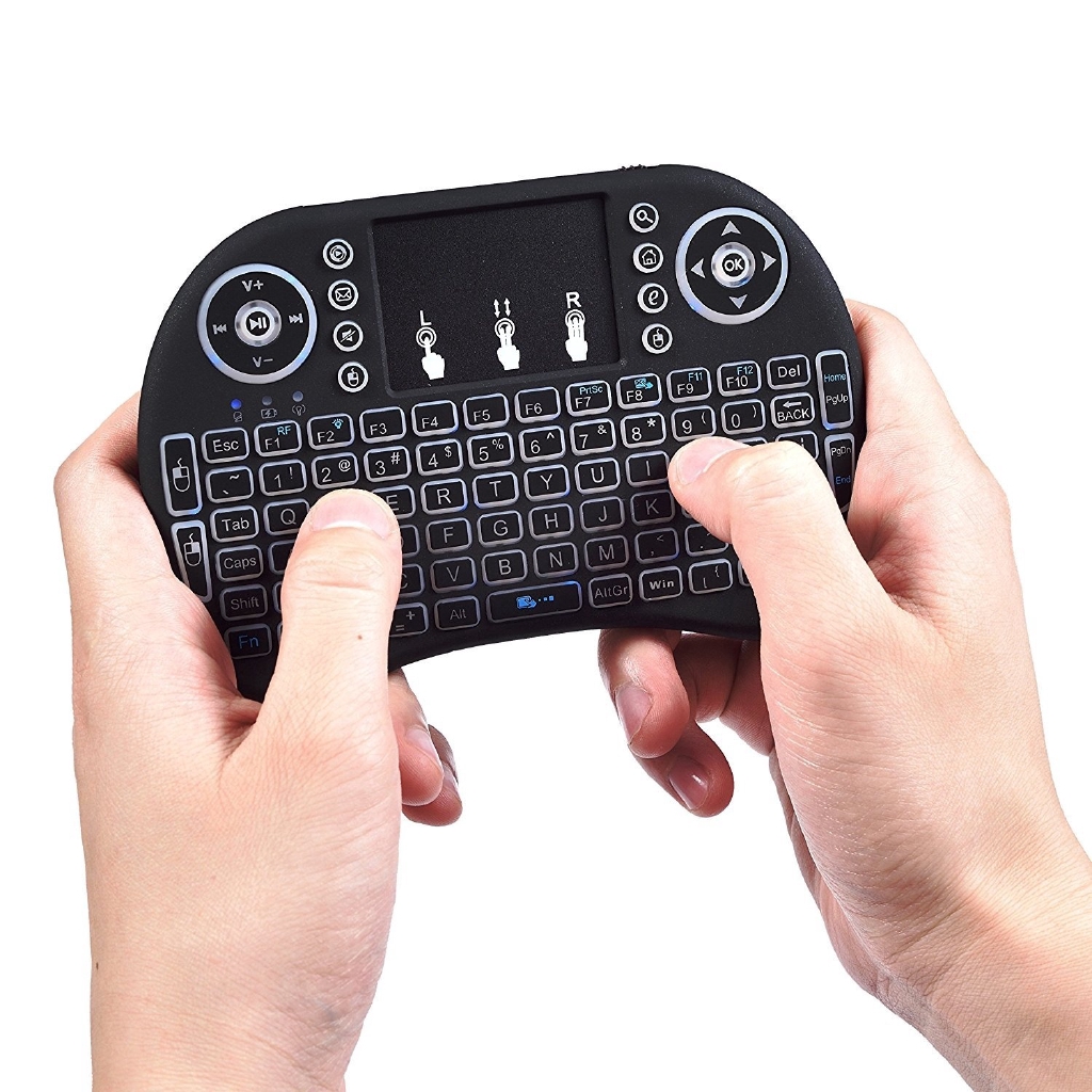 [GB.TECH] I8 Portable Touchpad 2.4GHz Mini Wireless Keyboard Mouse Combo Multicolor Backlight Remote Control