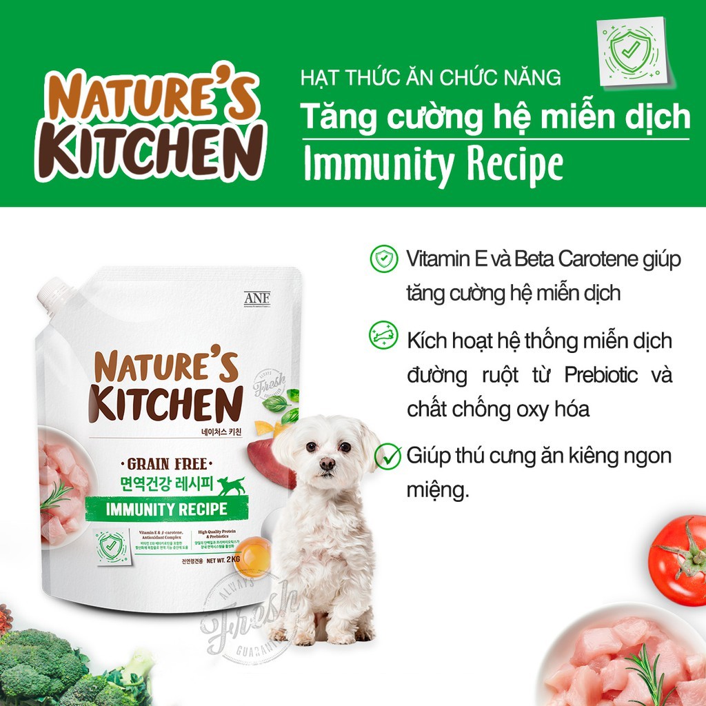 [HOT SALE] ANF - Nature's Kitchen - Hạt thức ăn cho chó mọi lứa tuổi tăng cường hệ miến dịch 2kg