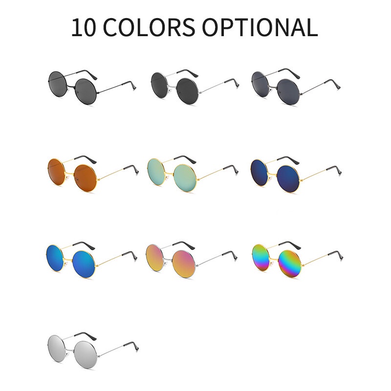 Kính Mát Gọng Kim Loại Tròn Thiết Kế Đơn Giản Thời Trang