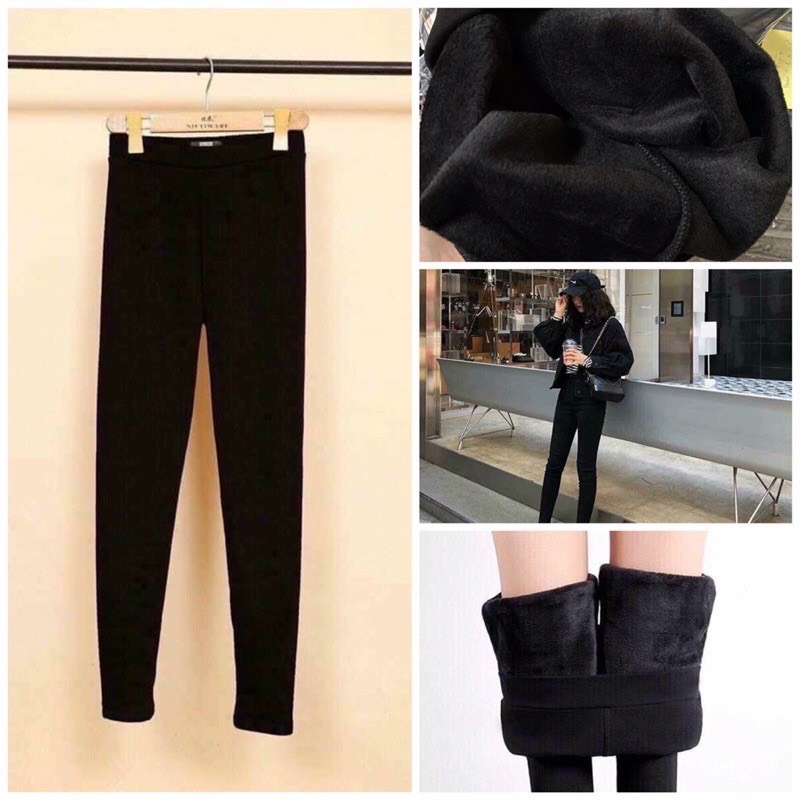 QUẦN LEGGING NỮ LÓT LÔNG QUẦN NỮ CHẤT NỈ LÓT NHUNG SIÊU ẤM ÁP 291