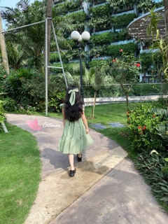 Váy alice xanh 3 tầng