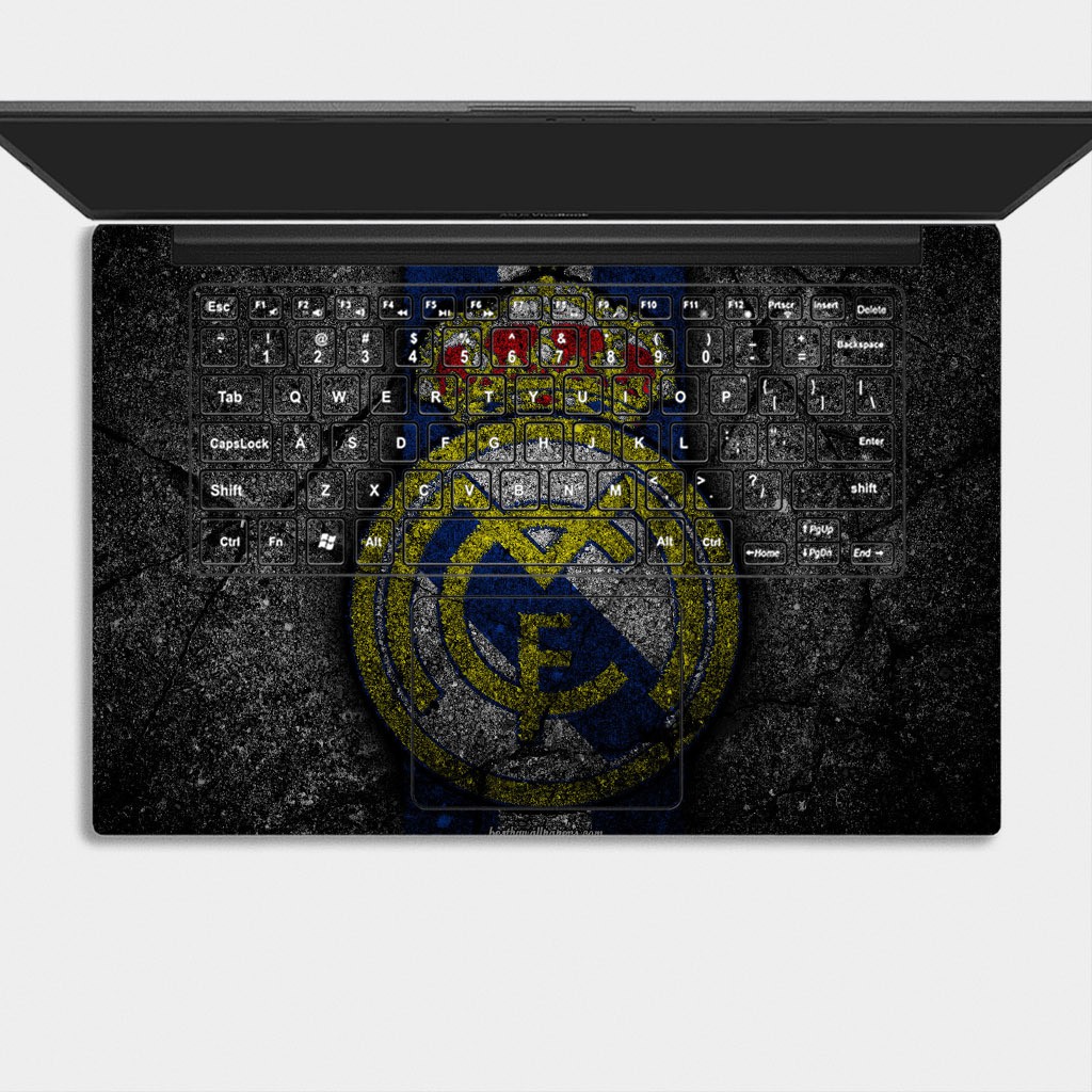 Bộ skin dán laptop mẫu Logo Real Madrid / Có mẫu decal dán cho tất cả các hãng máy tính