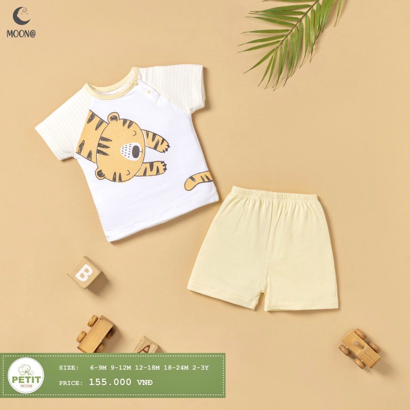 Bộ cộc tay cúc raglan bé trai bé gái (6m-3y)