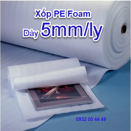 Xốp PE Foam Dày 5mm x105cmx1m Bọc Gói Hàng