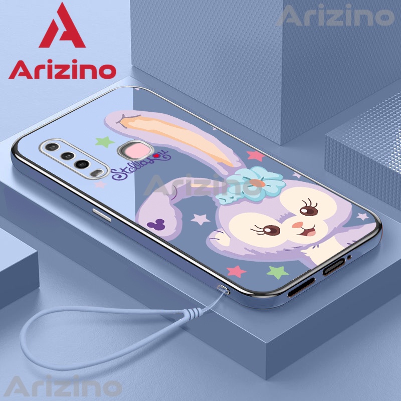Arizino ốp lưng Vivo Y17 Y15 Y12 Y11 Y12i Mạ sang trọng viền thẳng 6D Ốp lưng silicon hình thỏ màu tím
