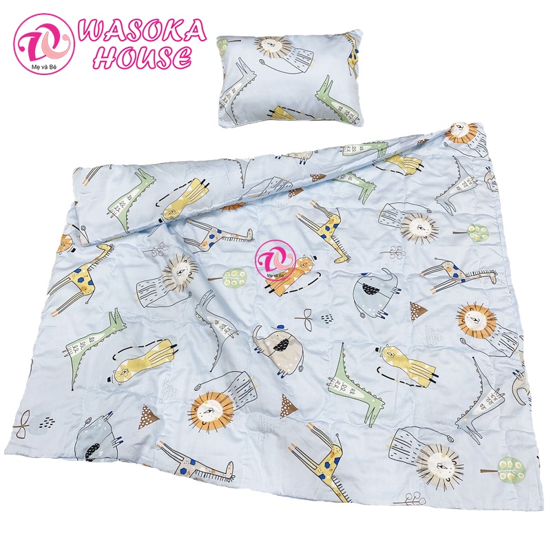 Bộ mền gối cho bé 1-5 tuổi, vải Tencel cao cấp mềm mịn, mát lạnh, họa tiết bé trai, gái đáng yêu