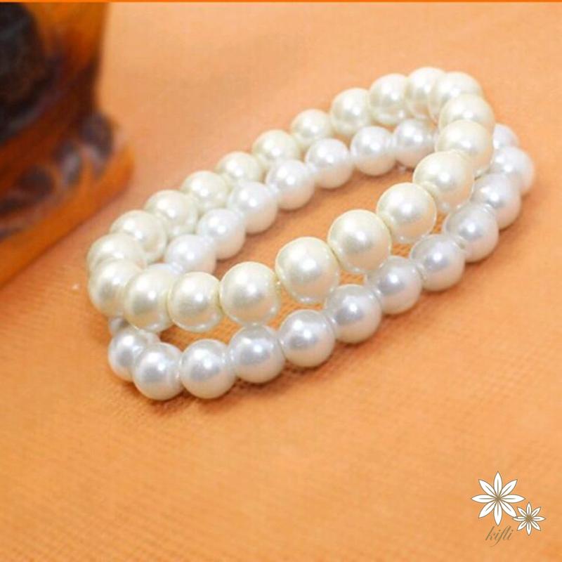 Vòng Tay Hạt Ngọc Trai 8MM Co Giãn