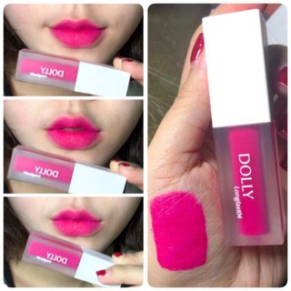 Quà tặng bạn gái! dolly longlast04 - son kem lì dolly không chì mềm môi màu hồng hoa 10 giờ