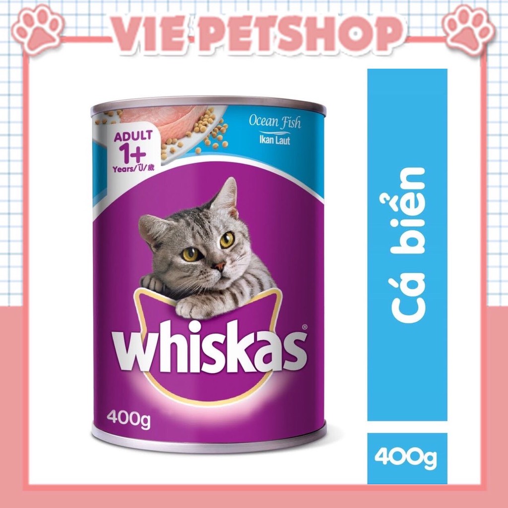 Pate Lon WHISKAS cho Mèo Vị Cá Biển 400Gr | Vie PETSHOP