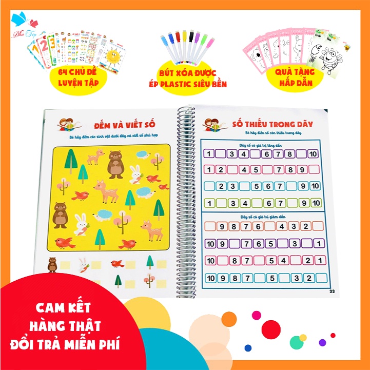Học liệu toán viết xóa được