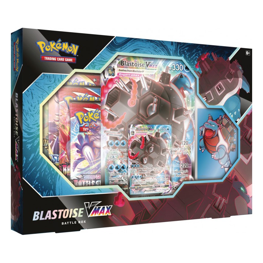 Hộp 4 gói thẻ bài Pokemon TCG: Blastoise Vmax Battle Box