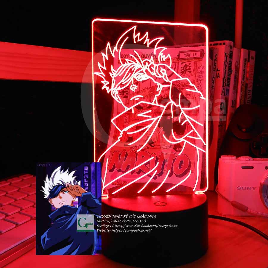 [ĐÈN NGỦ LED 3D ANIME] Đèn Ngủ Jujutsu Kaisen Satoru Gojo Type 16 AJKN0116 16 màu tùy chỉnh COMPASHOP