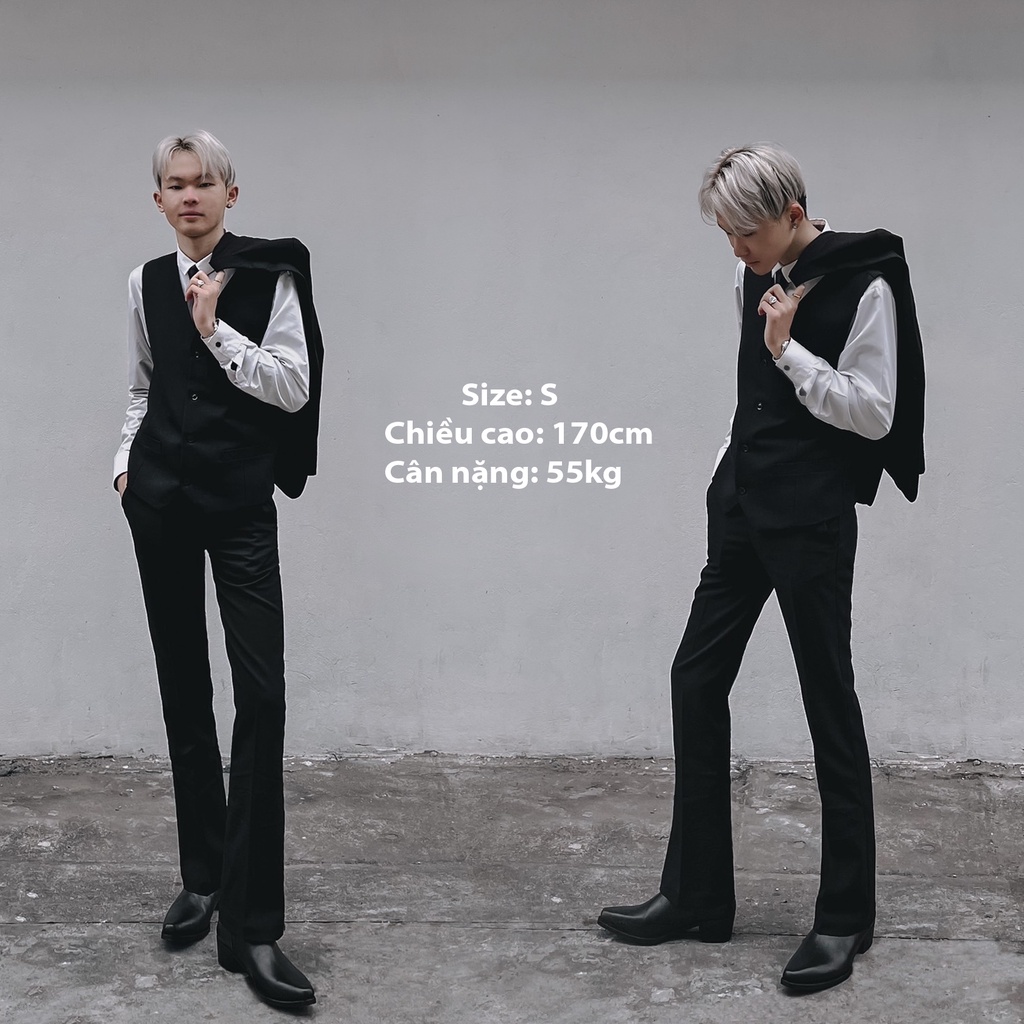 Quần Tây Nam Ống Loe Dày Dặn Đứng Phom NGO Flare Trouser BLACK