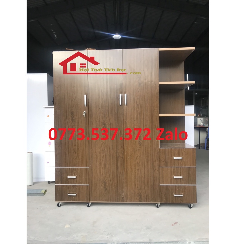 Tủ Nhựa Quần Áo 3Cánh 1 Kệ Mở Đa Dạng Màu Sắc 1M8X1M6X47 Miễn Phí Giao Hàng Nội Thành HCM mới 100%