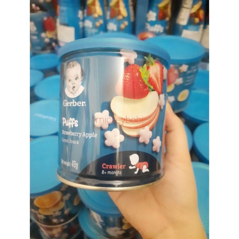 )Bánh ăn dặm Gerber vị Dâu Táo/ Chuối Cam/ Chuối Táo 49g