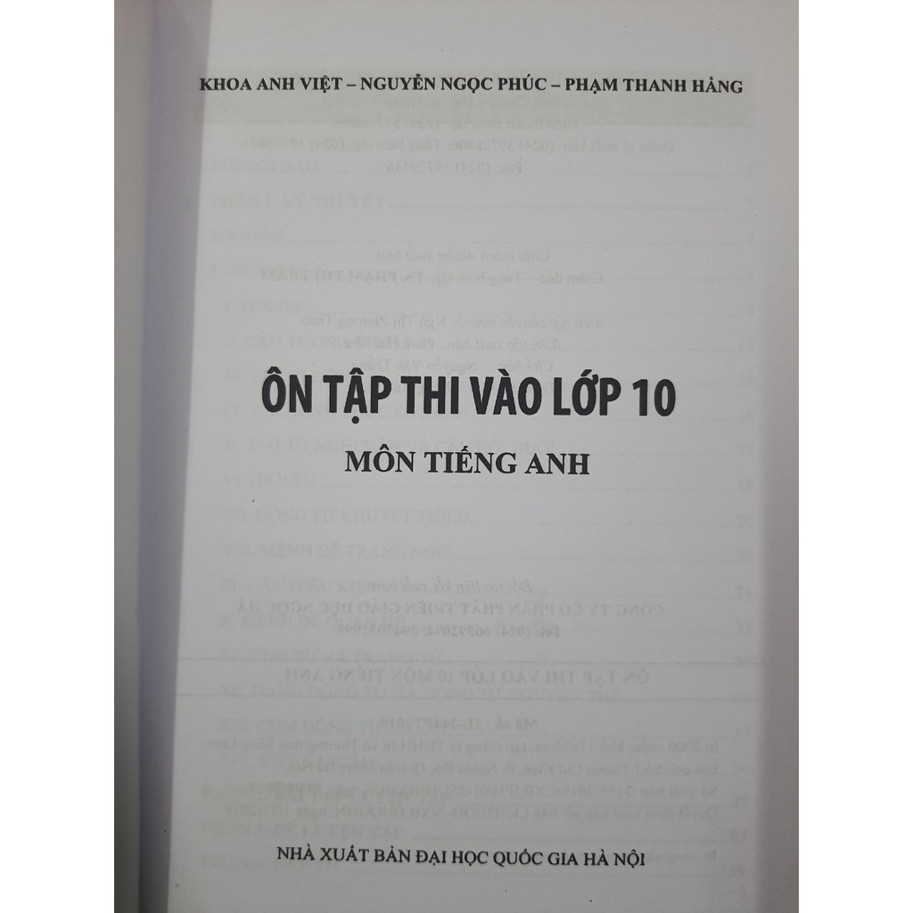 Sách - Ôn tập thi vào lớp 10 môn Tiếng Anh