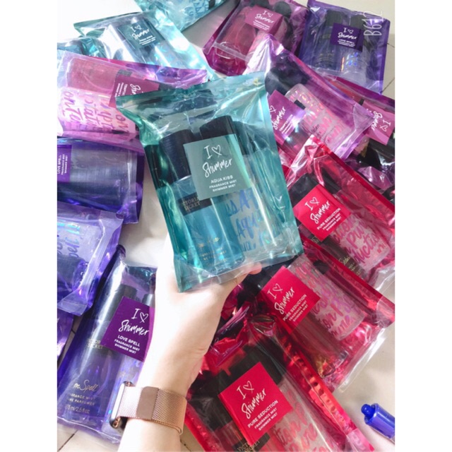 Xịt Victoria - Set 2 món xịt thơm toàn thân Mini Victoria Secret có Kim Tuyến 75ml - Hàng mới về