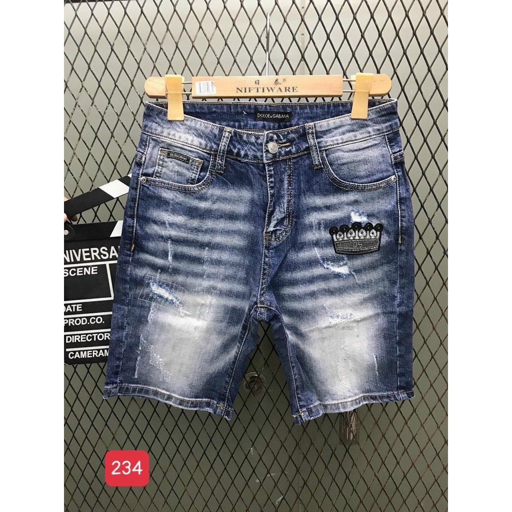 Quần Sọt Jean Nam màu Xanh, Quần Đùi Nam Chất Jean co giãn thời trang cao cấp MuradFashion ms1830
