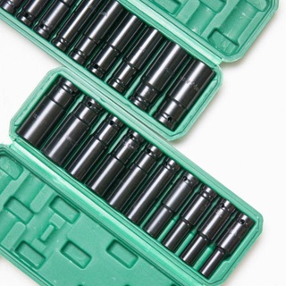 Bộ 10 đầu khẩu-đầu tuýp 1/2 dài dùng cho máy siết bulong 8-24