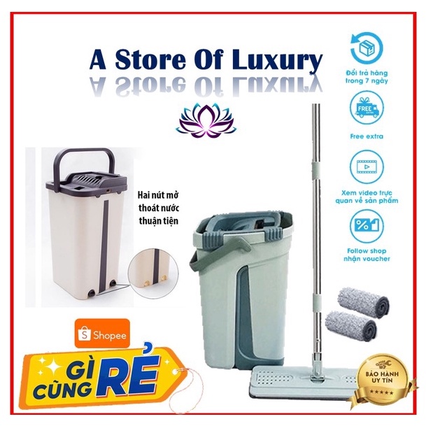 Bộ cây lau nhà ,chổi lau nhà thông minh tự vắt TẶNG Kèm 2 miếng lau siêu sạch LS-CKT Hàng Nhập Khẩu Chính Hãng