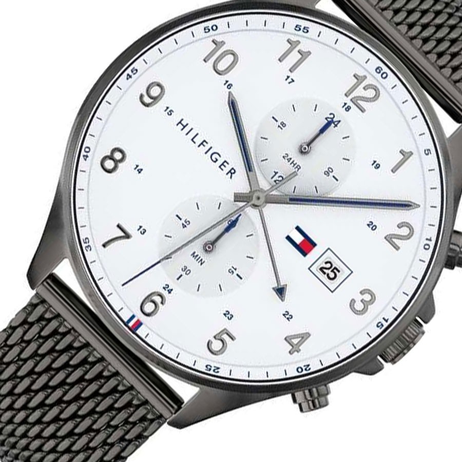 Đồng Hồ Tommy Hilfiger Nam Dây Kim Loại Pin-Quartz 1791709 - Mặt Trắng (44mm)