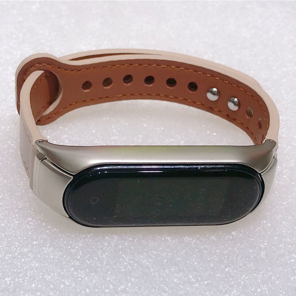 Dây Đeo Da Thay Thế Cho Đồng Hồ Thông Minh Xiaomi Mi Band 7 6 5 4 3