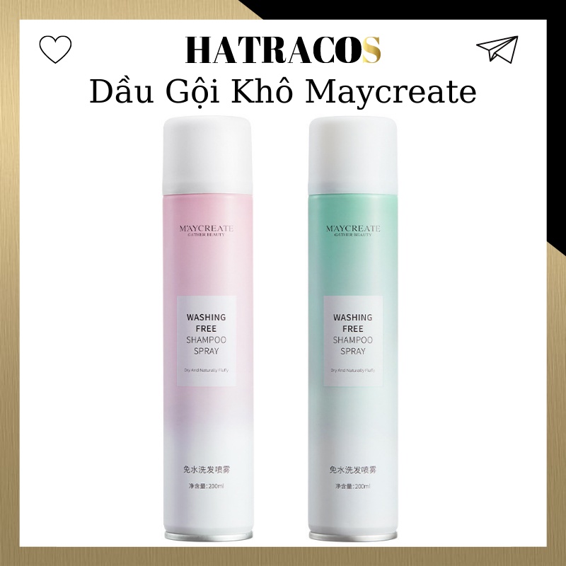 Dầu Gội Khô MAYCREATE Dầu Gội Khô Nội Địa Trung Chính Hãng Chống Bết Tóc Mini Rẻ Dạng Xịt 200ml GK02