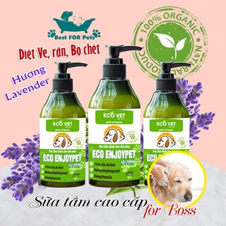 Sữa Tắm Chó Mèo Trị Ve Rận Bọ Chét Eco EnJoyPet Shampoo Xanh 300ml Cao cấp