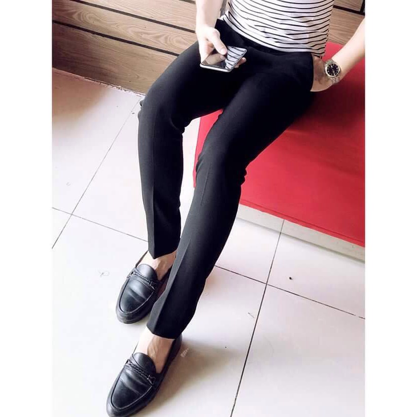 Quần vải nam tuyết mưa nàu đen hàn quốc co giãn kiểu dáng hàn quốc màu đen | BigBuy360 - bigbuy360.vn