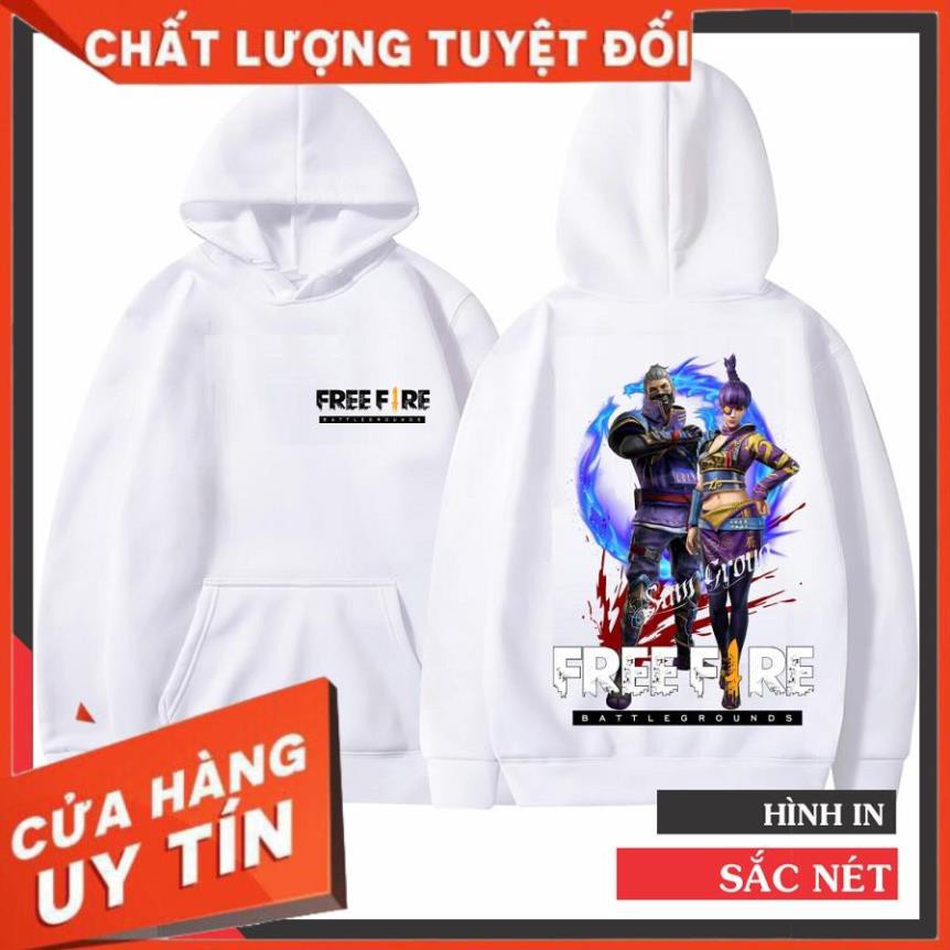 Áo Hoodie Free Fire Màu Trắng Lãng Khách Nữ Hiệp Mới Có Nón Chui Đầu Kiểu Dáng Trẻ Trung Dành Cho Cả Nam Và Nữ