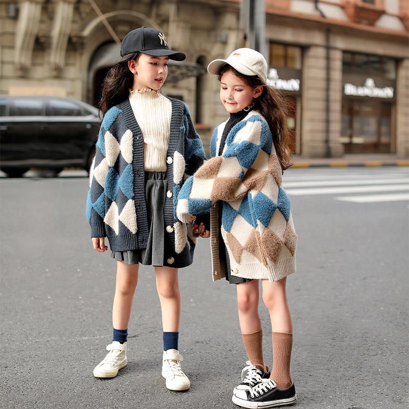 Áo sweater dệt kim giữ ấm thời trang mùa đông dành cho bé gái