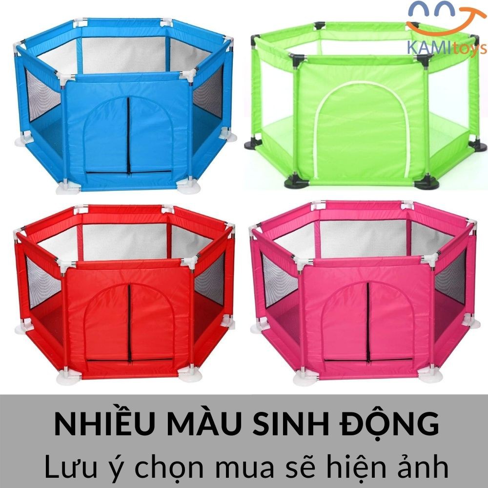 Cũi kiêm Nhà Quây bóng cho bé hàng đẹp có Cửa lưới Loại Vải + Khung lắp chắc chắn mã 50107 Kami