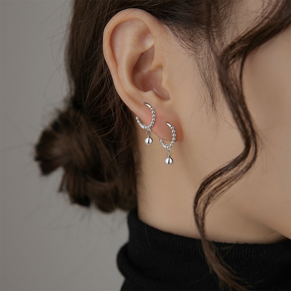 1 Khuyên Tai Tròn Đính Hạt Thời Trang Nữ