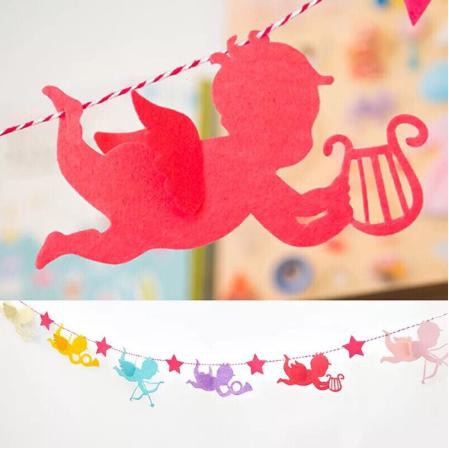 Dây cờ tam giác trang trí sinh nhật cờ treo hình thiên thần đáng yêu trang trí phòng