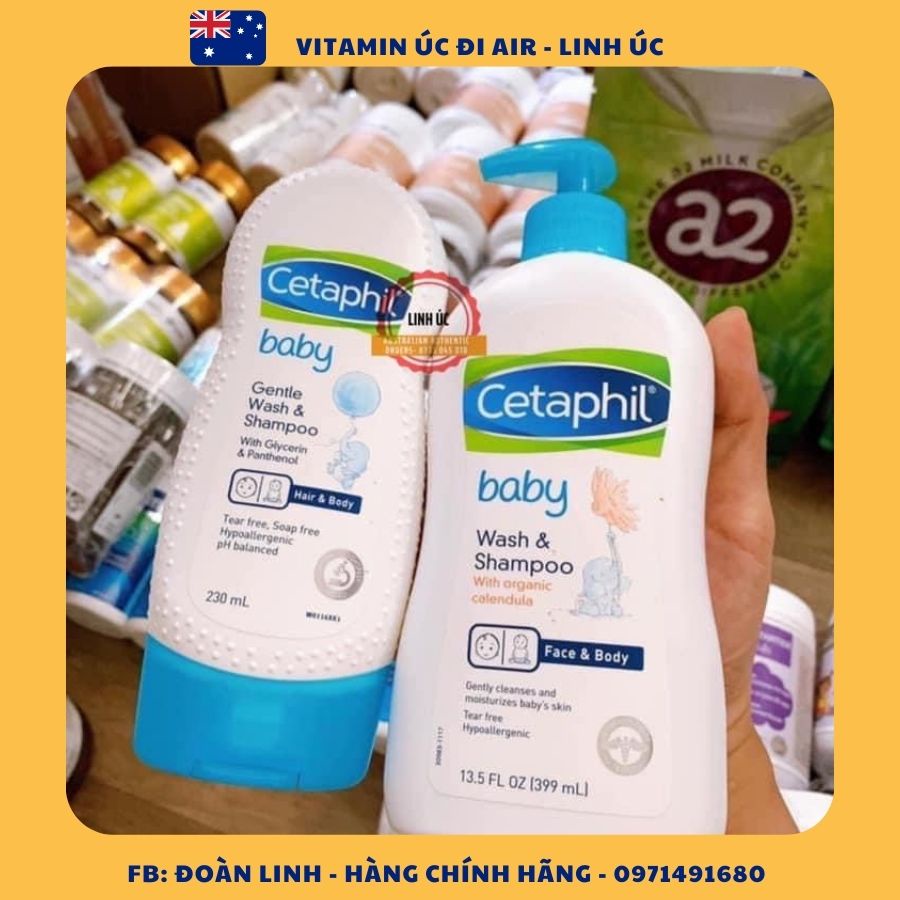 Sữa tắm gội dịu nhẹ cho bé Cetaphil Baby Gentle Wash & Shampoo 400ml
